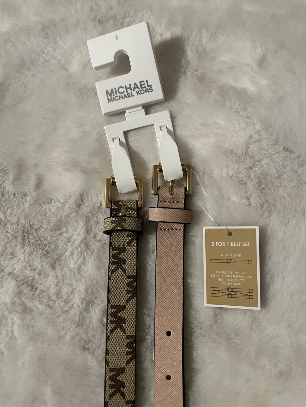 New! Michael Kors 2 for 1 belt set Size Small NWT